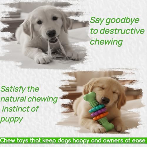Puppy Teething Toy, Durable Chew Toy for Small Dogs, Interactive Bone Toy to Keep Puppies Busy, Teeth Cleaning Dog Toy for Small Breeds