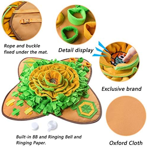AWOOF Snuffle Mat Pet Dog Feeding Mat, 28''x28'' Interactive Dog Puzzle Toys Encourages Natural Foraging Skills