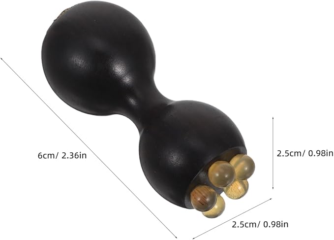 SOIMISS Sandalwood Eye Massage Stick 2.36In Wooden Acupressure Facial Roller Massager Tool for Under Eye Care Dark Circles Puffiness Reduction and Cream Application Portable Natural Skincare Tool