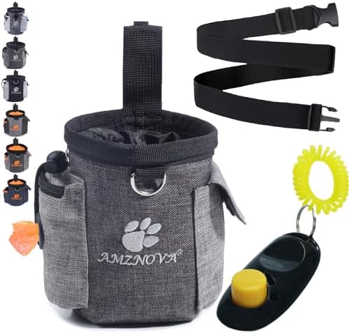 AMZNOVA Dog Treat Pouch Treatnow Dog Treat Bag, 3 Cups, Heather Coffee