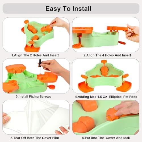 Dog Cat Treat Dispenser Slow Feeder Toy, 3-in-1 Interactive Dog Puzzle Press Toys, Dog Enrichment Toy No-Slip Interactive Brain Training Toys for Smart Dog Cats (Grey/Yellow)