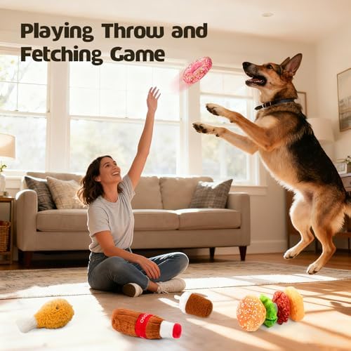 Sedioso Large Dog Toy Set, 5-Pack Stuffed Dogs Chew Toys, Durable Plush Dog Toy, Dogs Squeaky Toys for All Breed