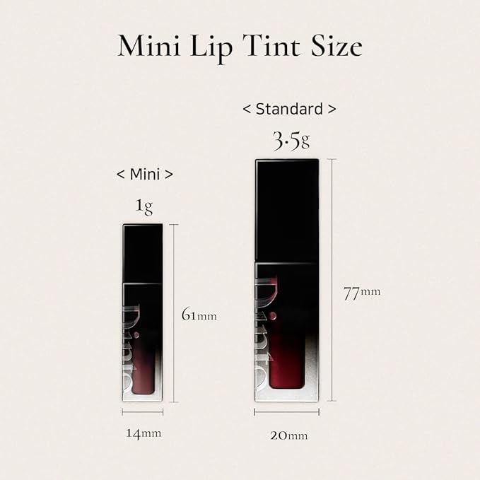 DINTO Blur-Glowy MINI Lip Tint (252 Memento Mori) - Glossy Finish, Hydrating, Long Lasting, Lightweight Texture, Non-Sticky, Vegan & Cruelty-Free, Korean makeup (11 colors)