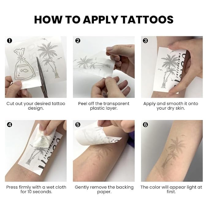 Semi Permanent Tattoos, 2 Sheets Realistic Large Coiled Dragon Sword & Flaming Phoenix Couple Temporary Tattoos for Men Women Back Arms Calf, 2 Weeks Fake Tattoos, Waterproof and Non-Reflective