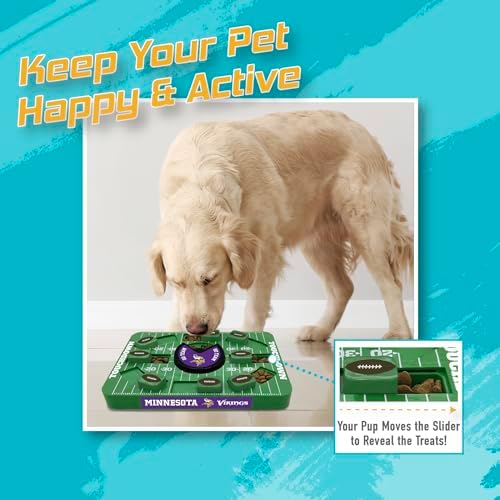 Pets First NFL Minnesota Vikings Large Puzzle Toy - New Size, Interactive Dog Treat & Slow Feeding Puzzle