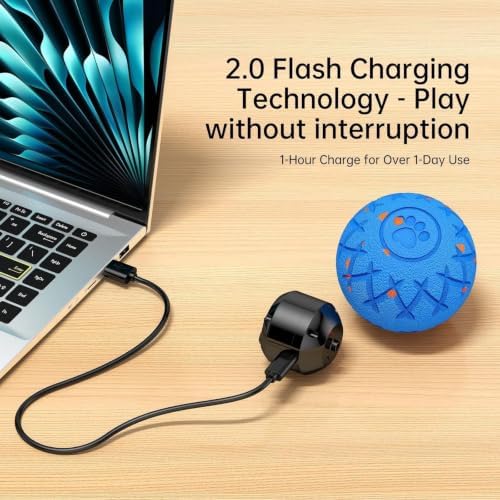 Moving Dog Toy, Interactive, Bouncing and Rotating, Silent Foam Material, IP54 Waterproof Rating, Smart Active Rolling, Stimulation Toys for Medium and to Keep Them Busy