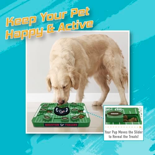 Pets First NFL Houston Texans Large Puzzle Toy - Interactive Dog Treat Puzzle, New Size, Slow Feeding Toy
