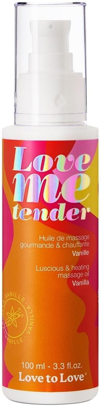 Love Me Tender Luscious Hydrating Warming Massage Oil – Kissable Flavored Massage Oil for Couples Intimacy, Romantic Date Night, Couples Play, Sensual Body Oil, Intimacy Items 3.3 fl oz (Vanilla)