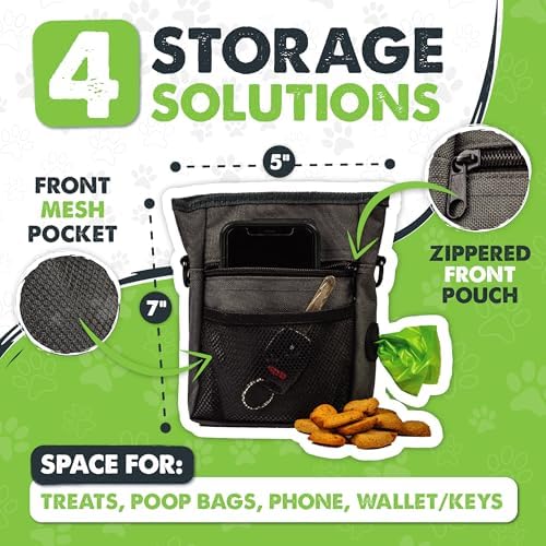 Mighty Paw Dog Treat Pouch, Magnetic No-Spill Clasp, Training Bag