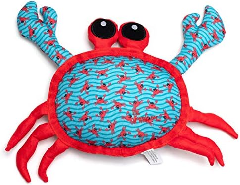 The Worthy Dog Animal Pattern Tough Plush Squeaky Dog Toy, Crab
