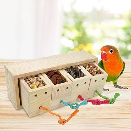 Litewoo Wooden Bird Foraging Feeder Toy for Parrots Budgie Parakeet
