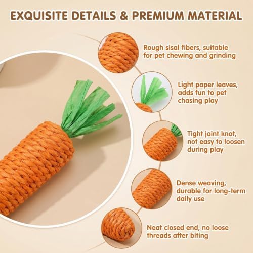 Carrot Shape Cat Teething Toys Orange