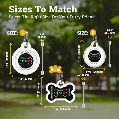 QR Code Dog Tag Personalized Pet Id Silent Cat Tags Engraved Name Plate with Online Profile («Bingo Bone»)