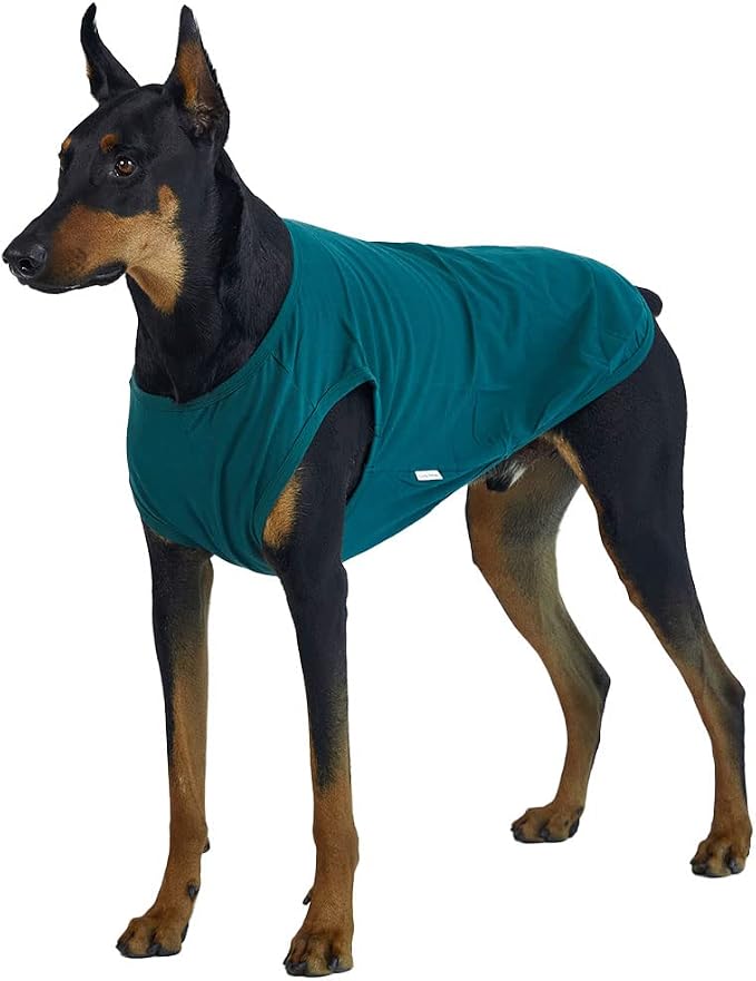 Dog Sleeveless Tank Top Cotton Shirts for Dogs Plain Sleeveless T-Shirts Soft Breathable Cool Dog Shirt pet Clothes (2X-Large, Green)