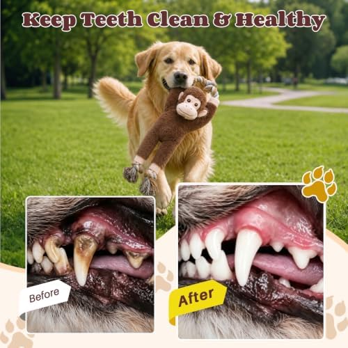 Interactive Tug of War Plush with Squeaker Durable Dog Rope Chew Toys