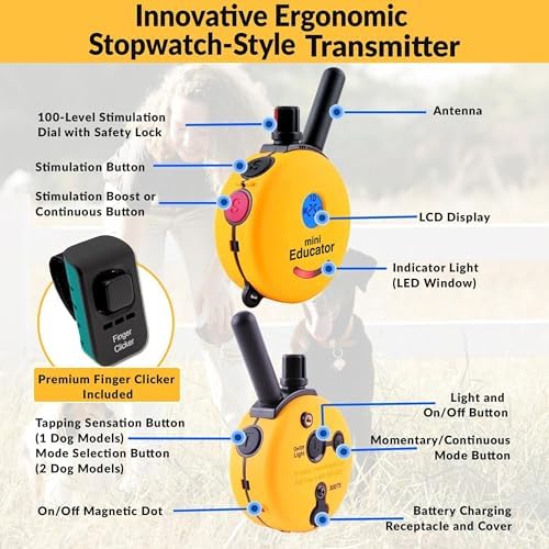 E-Collar Mini Educator ET-302 Remote Dog Training Collar, Yellow