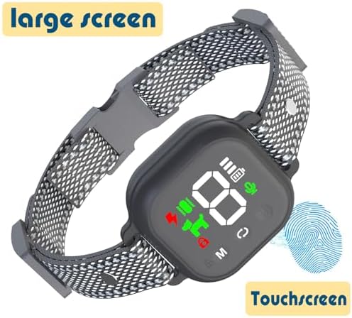 Dog Anti Bark Collar, Rechargeable Smart Stop Bark Collar, Medium Dogs, Large Dogs 10-120 Pound Anti-Bark Training Collar, 8 Adjustable Sensitivity, Stop Bark Collar with Beep Vibration Shock (Black)