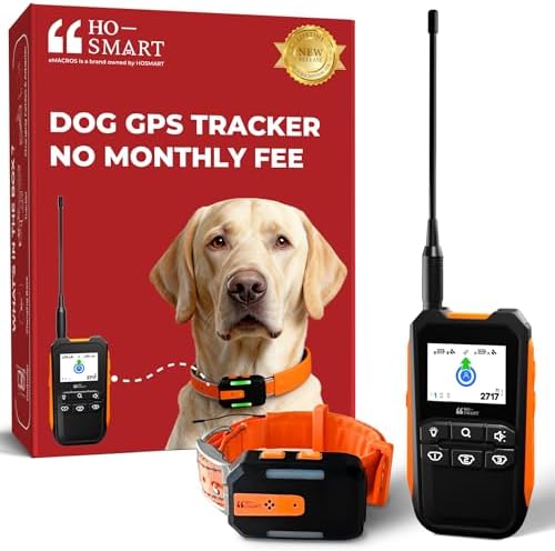 Gen 2 Dog Tracker No Subscription for Medium & Large Dogs, No Cell Service, 3-Level Virtual Fence, Up to 7-Day Tracker Battery, IP67 Waterproof, Reflective Collar, Remote Light & Sound