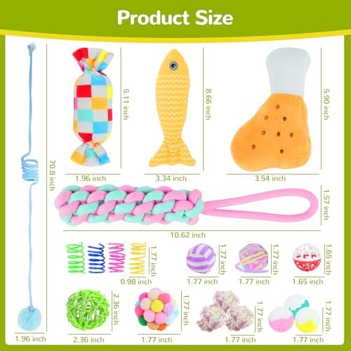 20 Pack Ferret Toys, Ferret Chew Toys, Interactive Toys with Bells