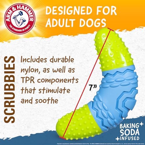 Arm & Hammer Scrubbies Boomerang Dental Chew Toy, Adult, Large, 7 in