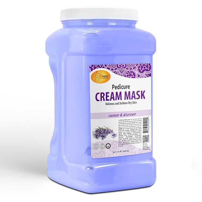 SPA REDI - Body and Foot Cream Mask, Lavender and Wildflower, 128 Oz - Pedicure Massage for Tired Feet and Body, Hydrating, Fresh Skin - Infused with Hyaluronic Acid, Amino Acids, Panthenol