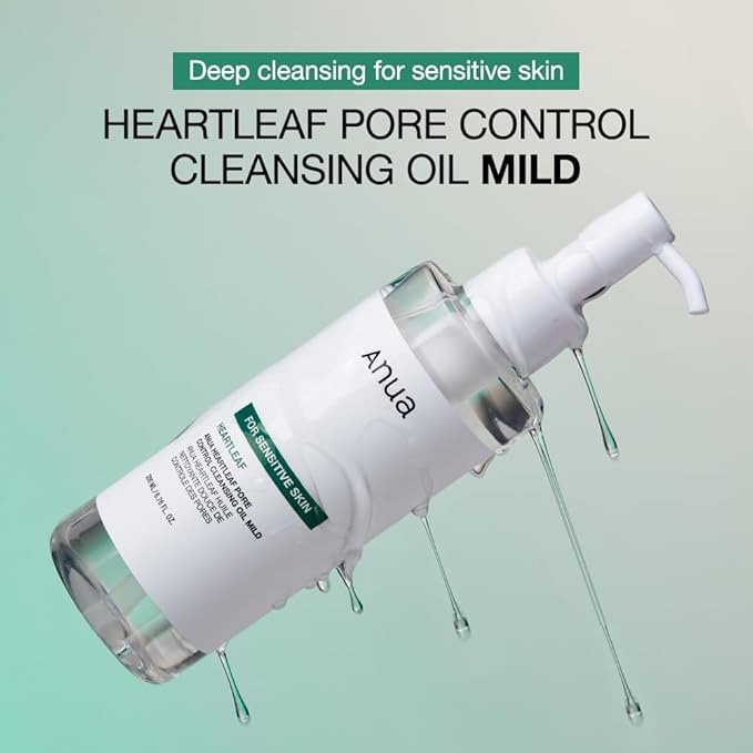 ANUA Gentle Double Cleanser Duo: Heartleaf Pore Control Cleansing Oil Mild & Hydrating Gentle Foaming Face wash for Double Cleansing, Daily Facial Cleanser, Korean Skincare