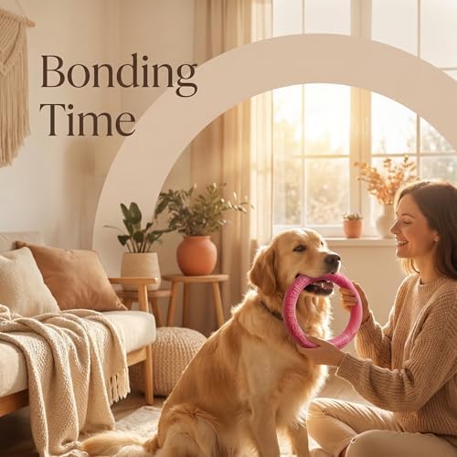 Large Dog Toy Ring and Ball Combo Set, Floating EVA 2 Pack (Red, Large)
