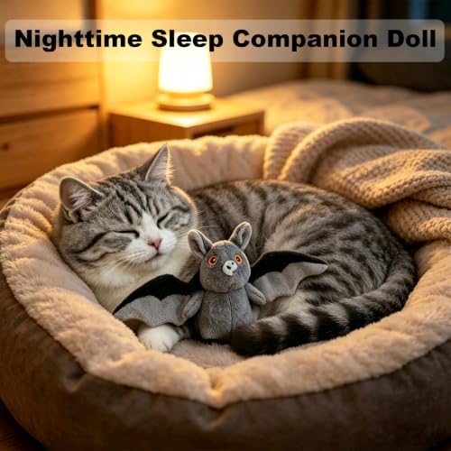 Flying Bat Dog Toy, Halloween Dog Cat Toys, Automatic Interactive Cat Toys Indoor Cats, Realistic Flight Motion and Chirping Sound, Outdoor for Exercise, Play and Bored