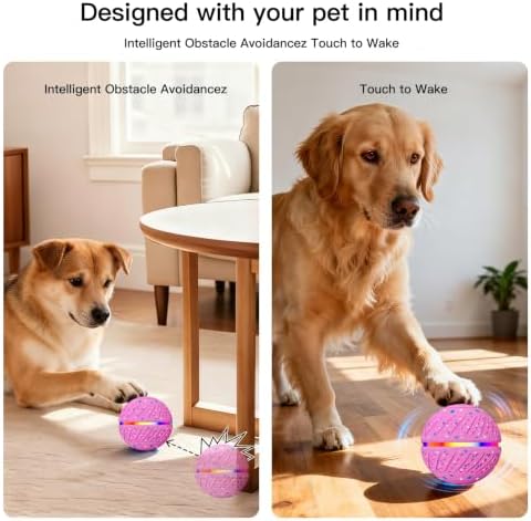 Interactive Smart Moving Dog Ball Toy, E-TPU for S/M Dogs