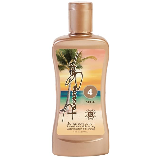 Panama Jack Sunscreen Tanning Lotion - SPF 4, PABA, Paraben, Gluten & Cruelty Free, Antioxidant Moisturizing Formula, 6 FL OZ (Pack of 2)