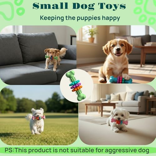 Puppy Teething Toy, Durable Chew Toy for Small Dogs, Interactive Bone Toy to Keep Puppies Busy, Teeth Cleaning Dog Toy for Small Breeds