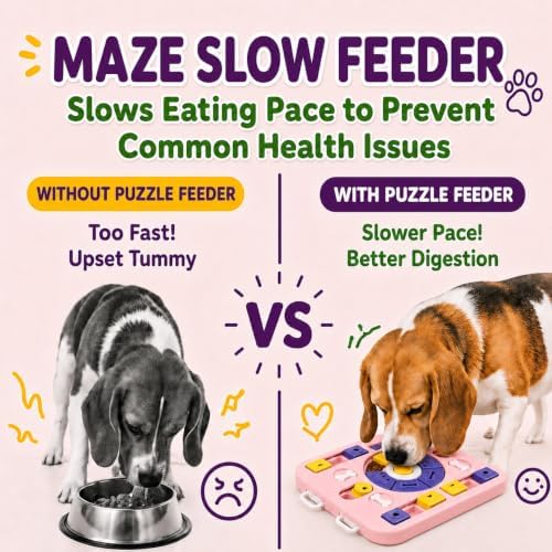 Interactive Dog Puzzle Toy, Maze Slow Feeder, 15.4 in