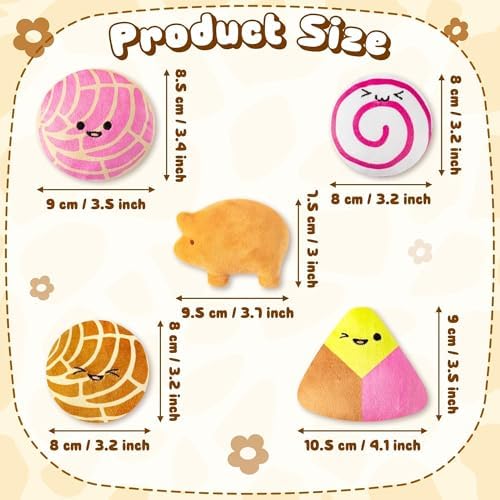 L1rabe Mexican Concha Catnip Stuffed Toys for Cats- Gifts for Kitten Lovers