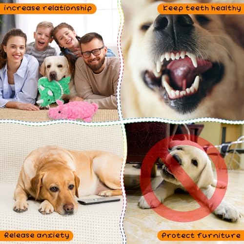 Outus 20 Pcs No Stuffing Dog Squeaky Toys Bulk, Vivid