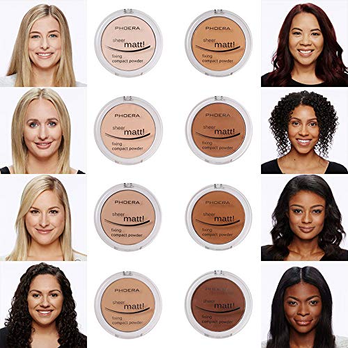 2 Pack Matte Face Powder, Control Oil Brighten Skin Color Cover Blemish Makeup Face Setting Loose Setting Powder Foundation。206-Tan