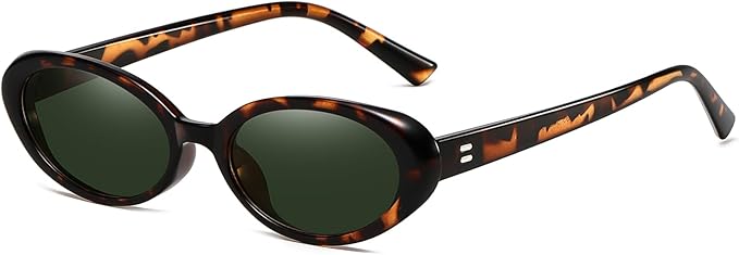 Breaksun Retro Oval Sunglasses for Women Men Fashion Small Oval Sunglasses 90s Vintage Shades