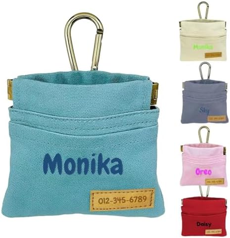 Personalized Dog Treat Pouch for Leash with Name Logo Portable Treat Pouches for Pet Training Dog Hand Free Training Pouch Pet Dog Food Dispenser for Travel or Outdoor Use