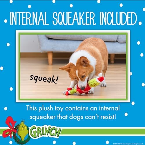 Dr. Seuss: Holiday Merry Grinchmas Grinch Plush Squeaker Toy- 9"