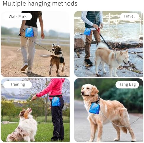 Dog Treat Pouch,Treat Pouches for Pet Training,Portable Snack Reward Dog Food Dispenser for Traveling or Outdoor Use，Blue Marble