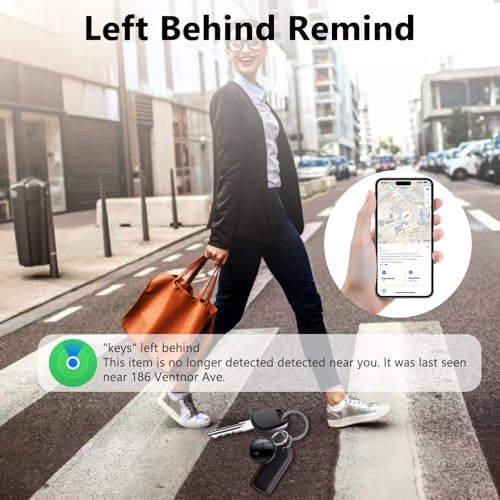 Air Tracker Tags-4 Pack: Smart Bluetooth Tracker, Compatible with Apple Find My APP (iOS Only) Replaceable Battery, IP67 Waterproof, Suitable for Luggage, Wallets, Backpacks, Keys Tracking Tag, Black
