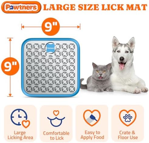 Pawtners Stainless Steel Lick Mat for Dogs & Cats, 1 Pack, Blue