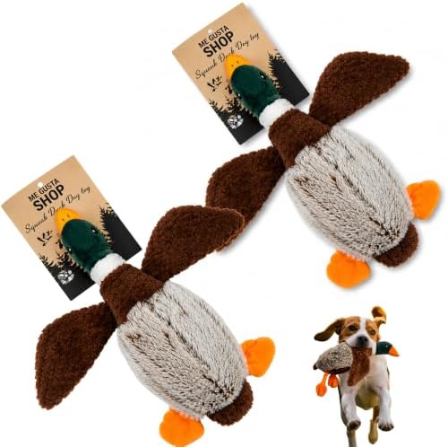 ME GUSTA SHOP Mallard Plush Dog Toy with Squeaker for Large Dogs, Soft Stuffed Duck Chew Toy for Interactive Indoor Play