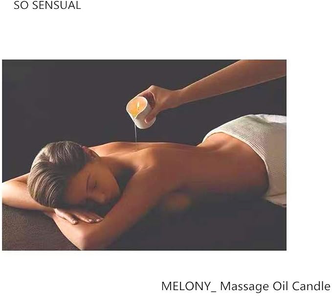 MELONY Soy Massage Oil Candle, Honeysuckle Galbanum, 2.82 OZ / 80G | Intensive Skin Treatment, Almond Oil, Shea Butter & Cocoa Butter, Nourishing, Massage & Moisturise
