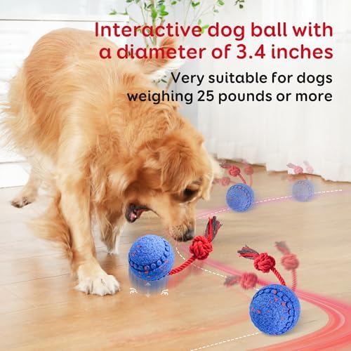 Smart Interactive Dog Toys Ball for Medium and Large Dogs to Keep Them Busy | Motion Activated Interactive Dog Toy, E-TPU Material, Waterproof & Rechargeable, Interactive Dog Ball for Indoor and Outdoor