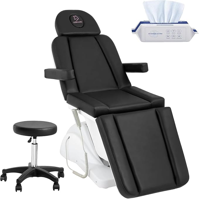 Electric Tattoo Chair with 3 Motors for Esthetician, Height Adjustable Facial Bed for Client, 660Lbs Capacity Facial Massage Bed for Beauty Spa