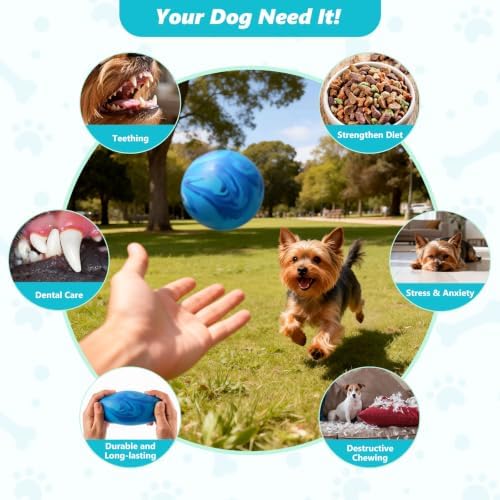 Squeaky Dog Balls, 4 Pack Soft Latex Small Dog Toys for Puppies Small Breeds, 2.0" Interactive Bouncy Fetch & Chew Toys for Puppy Training and Playing