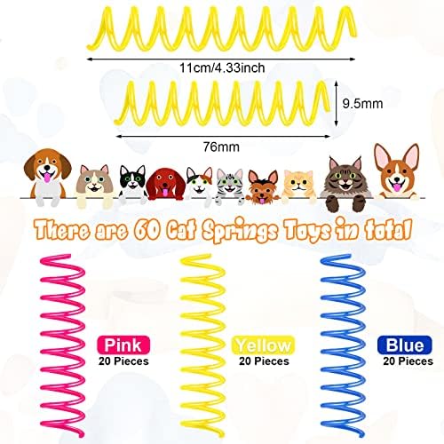 Charniol 60 Pcs Cat Spring Toys for Indoor Cat Kitten, 3 Inch