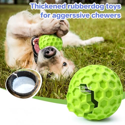 DISSKNIC Indestructible Squeaky Dog Balls, Interactive Dog Toys for Aggressive Chewers Large Breed for Relieving Anxiety, Dog Chew Toys Balls for Aggressive Chewers, Outdoor Dog Toys Dog Water Toys