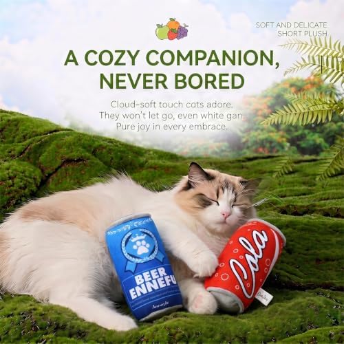Cookies Beer Cola Whisky Orange-Juice Chips Stylish Squeaky Toys for Aggressive Chewers, Durable Squeak for Puppy Teething, Interactive Plush for Boredom and Anxiety Relief(Beer)