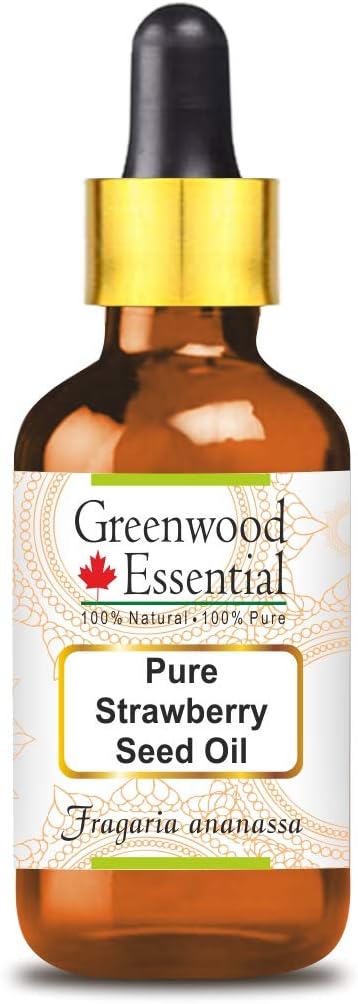 Greenwood Essential Pure Strawberry Seed Oil (Fragaria ananassa) with Glass Dropper 100% Natural Therapeutic Grade 100ml (3.38 oz)